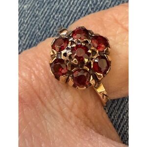 10K M&S Bohemian Garnet Cluster Ring Size 5.75
